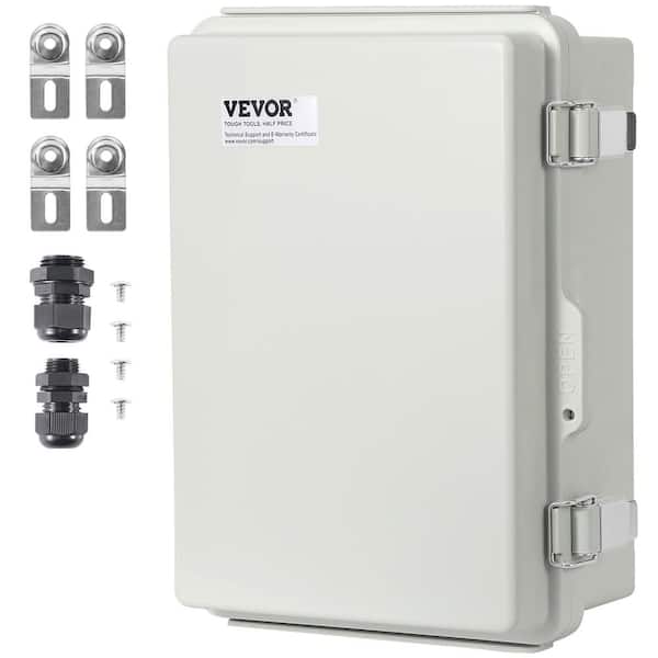VEVOR Electrical Junction Box 11.81 x 7.87 x 7.08 in. ABS Plastic Electrical Enclosure Box Hinged Cover Stainless Steel Latch