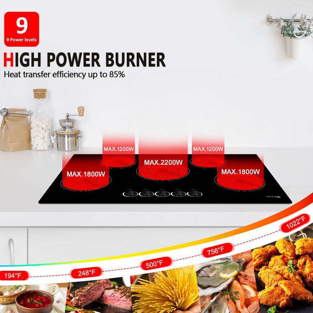 Buy 36 in. BuiltIn Radiant Electric Ceramic Glass Cooktop with 5