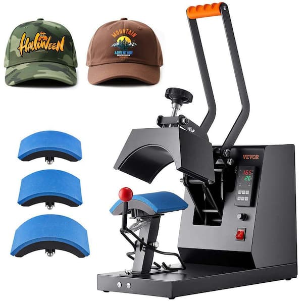 Hat Heat Press, 4-in-1 Cap Heat Press Machine, 6x3in Clamshell Sublimation Transfer 4pcs Curved Heating Elements