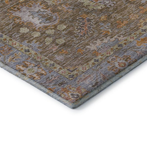 Mayfield Premium Machine Washable Abstract AMF2104 Brown 5 ft. x 7 ft. 6 in. Area Rug