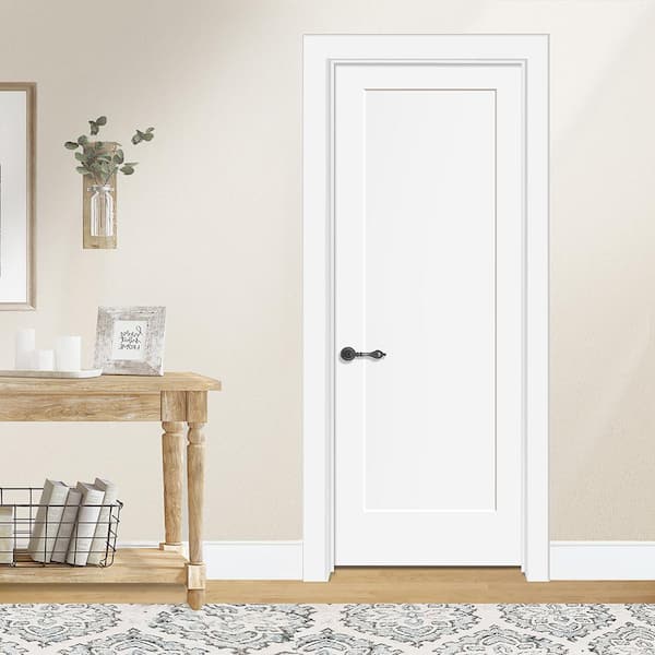 Steves & Sons 32 in. x 80 in. 2-Panel Square Top Left Hand White