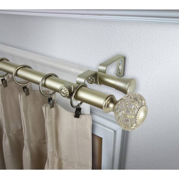 120 In Double Curtain Rod Gold With, Home Depot Install Curtain Rods