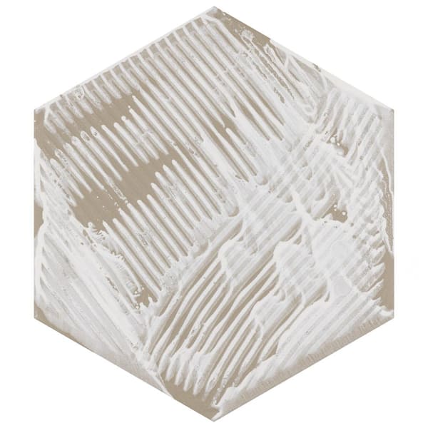 Merola Tile Stella Hex Day 8-5/8 in. x 9-7/8 in. Porcelain Floor