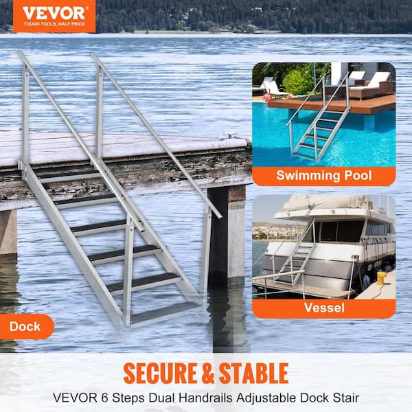 4 Step Pontoon Boat Ladders (Large Handrails & Steps)