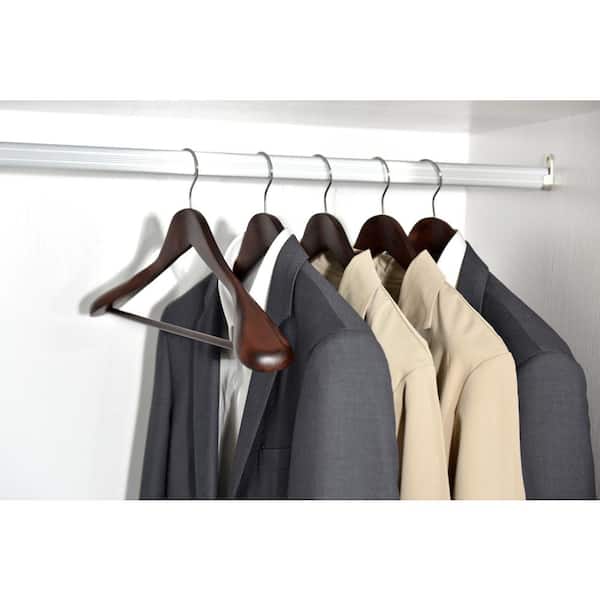 Retro Style Wood Wide Shoulder Suit Coat Clothes Hanging Rack Hanger 6 Pieces