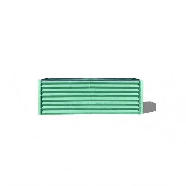 70.87 in. L x 35.43 in. W x 23.62 in. H Galvanized Metal Raised Garden Bed Outdoor Planter Box with Green