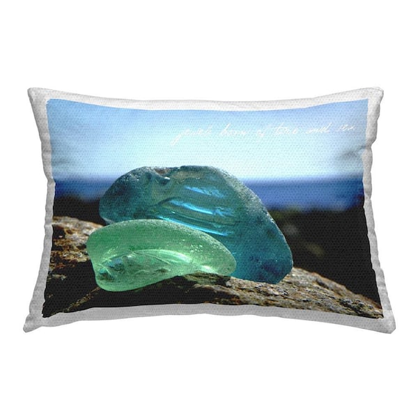 Stupell Industries Time & Sea Phrase Outdoor Printed Throw Pillow by GraffiTee Studios