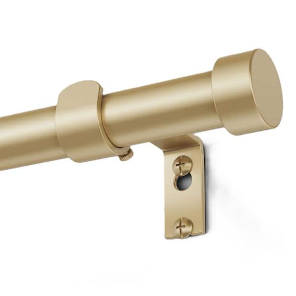 36 in. to 88 in. Iron Adjustable Tension Shower Curtain Rod with End Cap Style Design in Gold, Up to 30 pounds