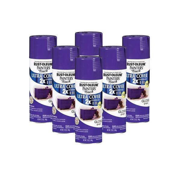 Painter's Touch 12 oz. Gloss Grape Spray Paint (6-Pack)-DISCONTINUED