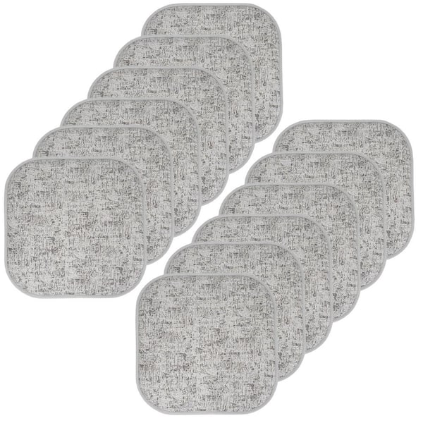 Sweet Home Collection Broadway Square Memory Foam 16 in.x16 in. Non-Slip Back, Chair Cushion (12-Pack), Blue/Black