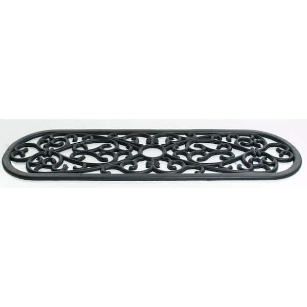 30 in. x 10 in. Black Rubber Outdoor Door Mat