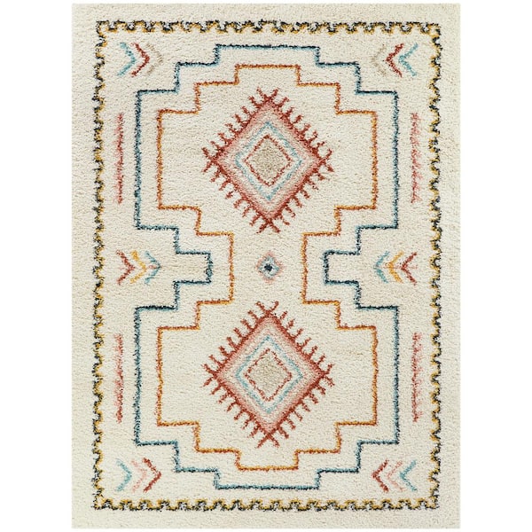 BALTA Bandele White 8 ft. x 10 ft. Berber Shag Area Rug