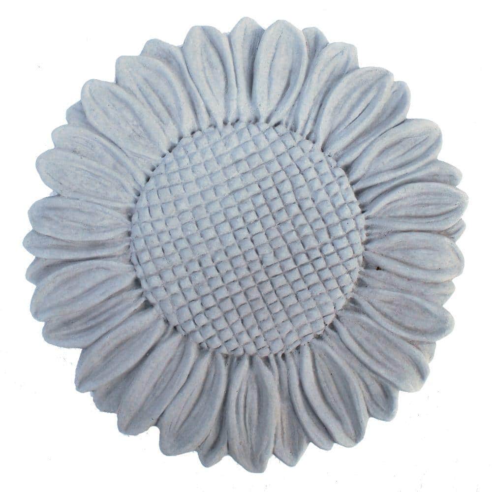 Cast Stone Sunflower Stepstone Antique Gray