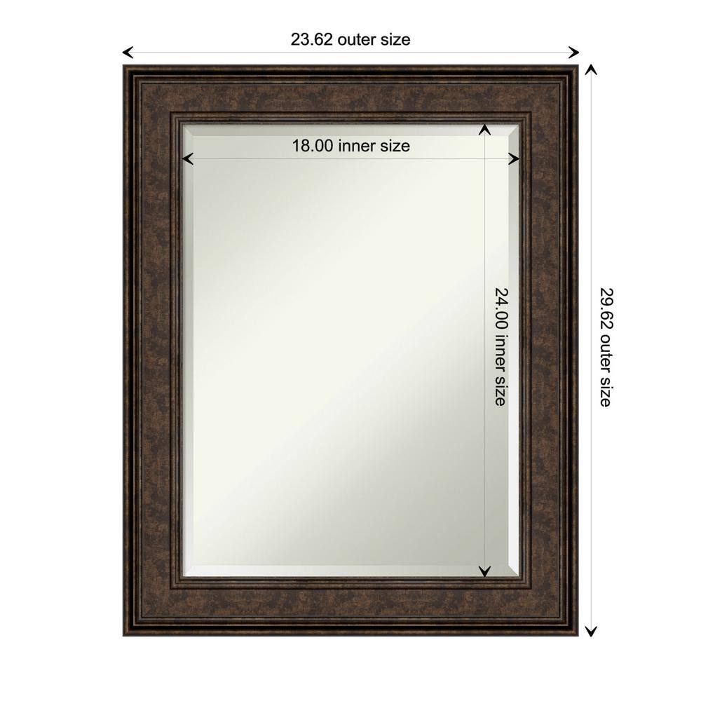 Ridge Bronze Rectangular Wall Mirror with Polystyrene Frame