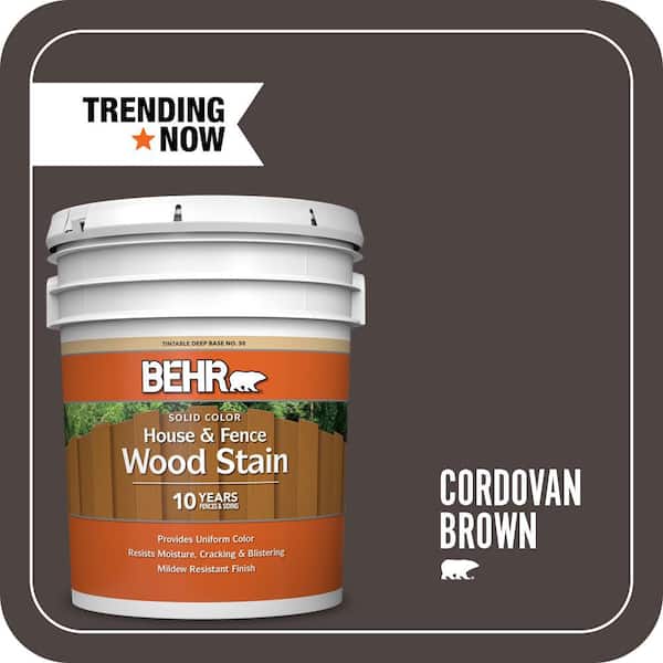 5 gal. #SC-104 Cordovan Brown Solid Color House and Fence Exterior Wood Stain