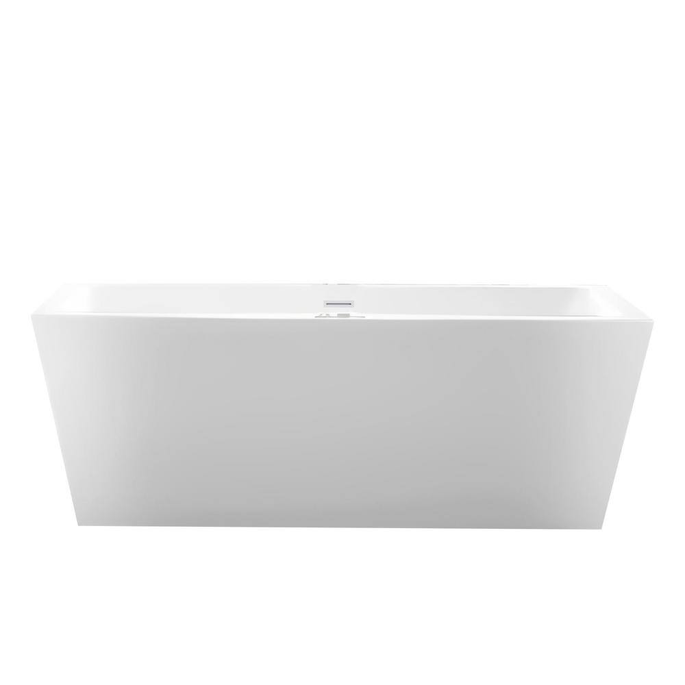 67" Pure White Freestanding Acrylic Soaking Bathtub