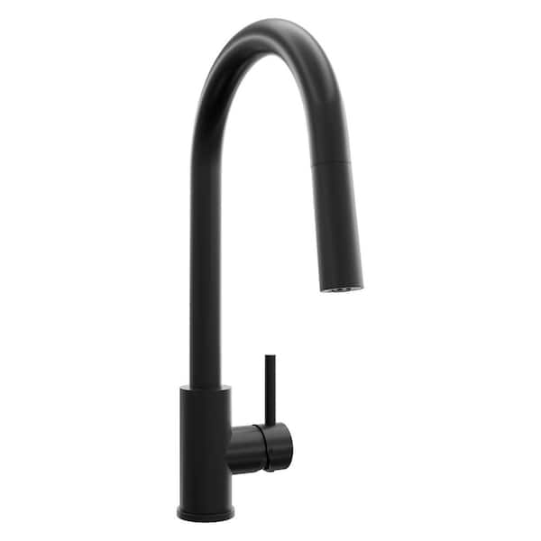 Rubicon Pull Down Single Handle Kitchen Faucet in Matte Black