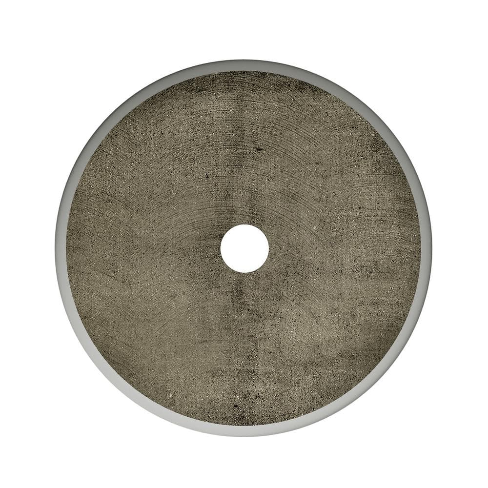 Lisse 14.5" Round Dark Gray Concrete Vessel Sink