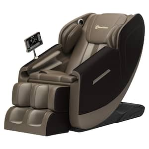 Favor-03 plus Brown color Full Body Zero Gravity Shiatsu Recliner with Bluetooth and Led Massage Chair