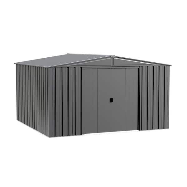 10 x 10 x 6.3 ft Charcoal Steel Shed (100 Sq. Ft. )