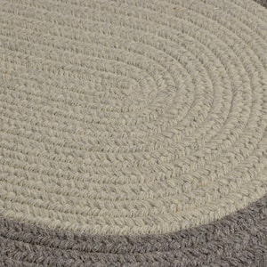North Stone Grey 2 ft. x 3 ft. Oval Braided Area Rug