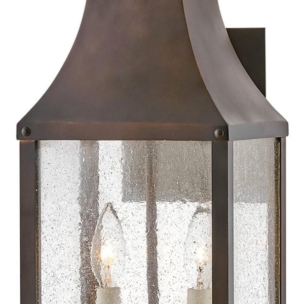 HINKLEY - Beacon Hill 2-Light Blackened Copper Hardwired Outdoor Wall Lantern Sconce