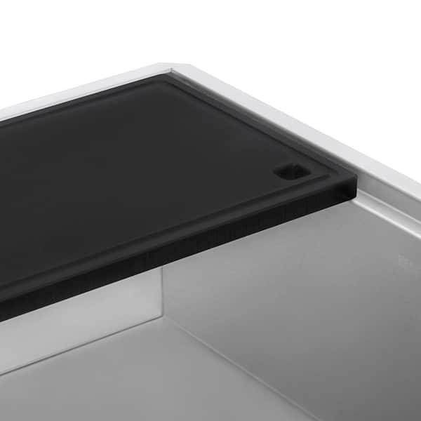Ledgefit 17 in. x 11 in. Rectangular Black Resin Replacement Cutting Board for Workstation Kitchen Sinks