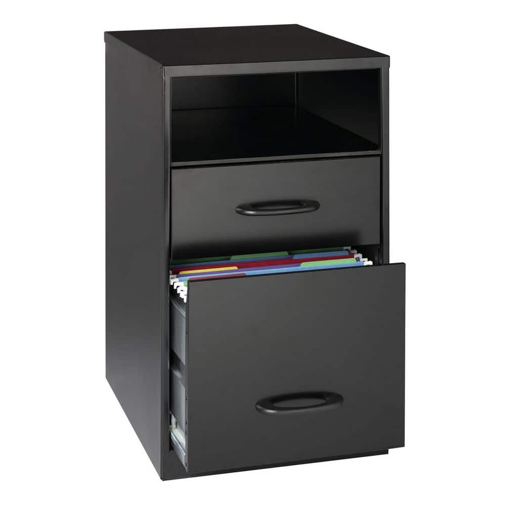 Space Solutions Shelf Organizer 2 Drawer Black Metal 14.25 in. W