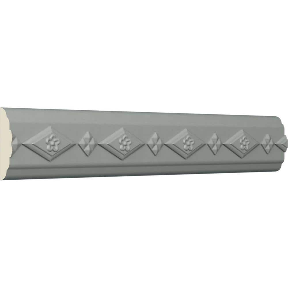Primed Gray Geometric Urethane Chair Rail Moulding