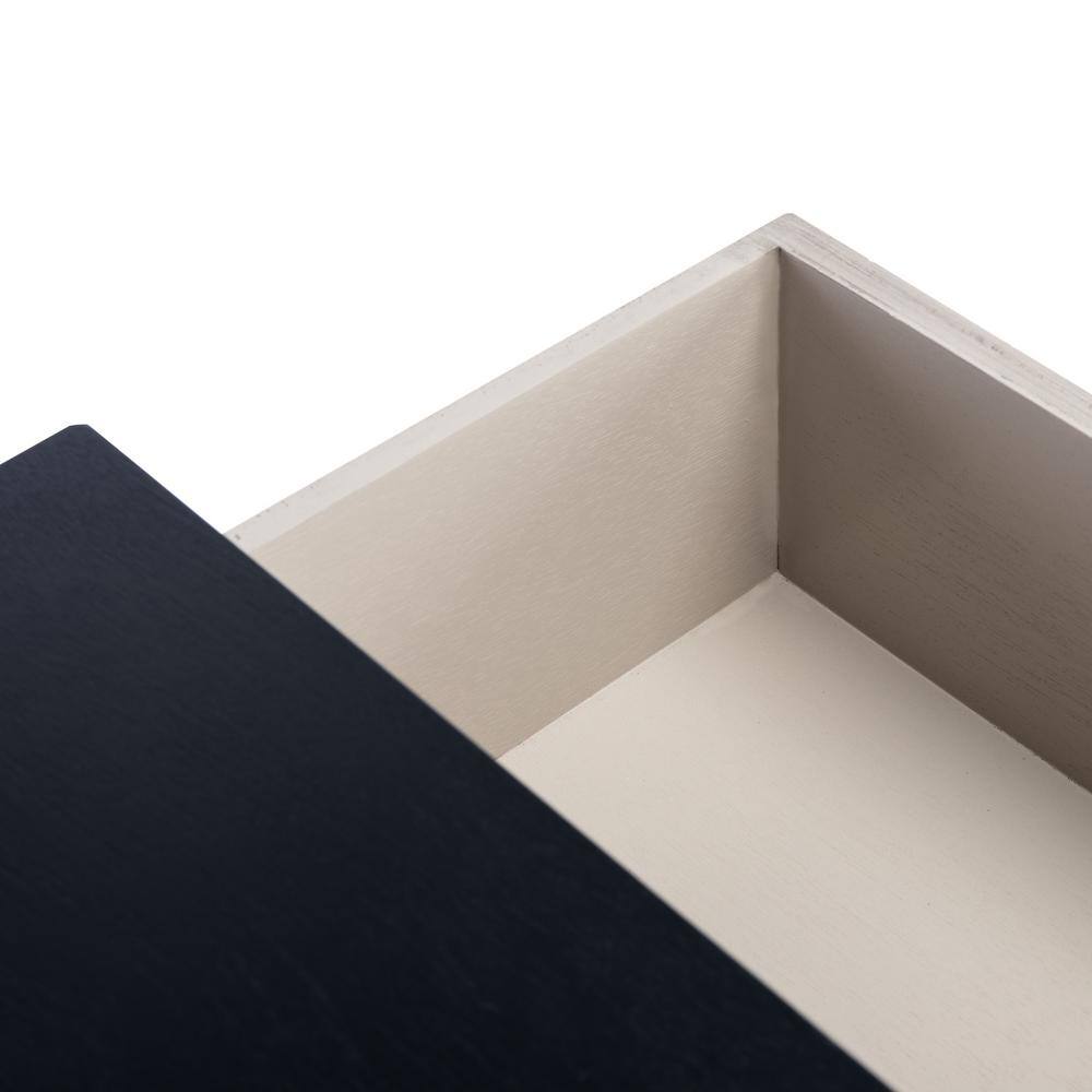Modern Black and Greige Chevron Console Table with Storage