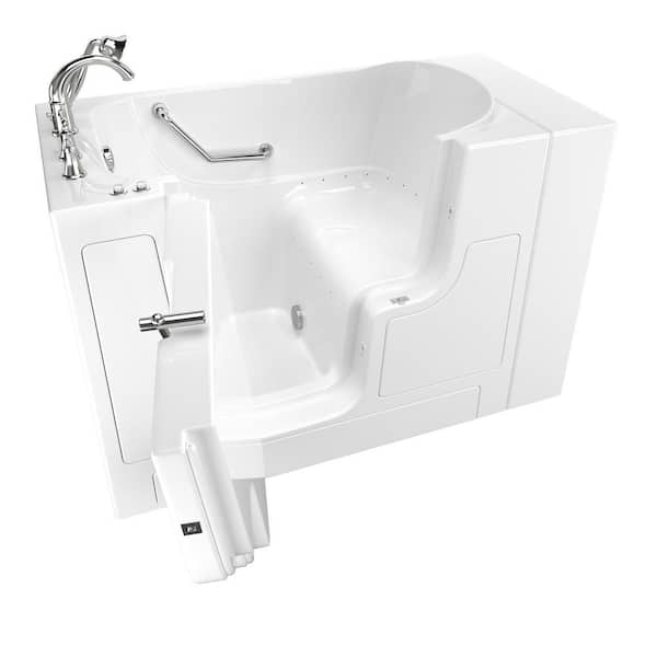 American Standard Gelcoat Value Series 52 in. x 30 in. Left Hand Touch Control Walk-In Air Bathtub with Outward Opening Door in White