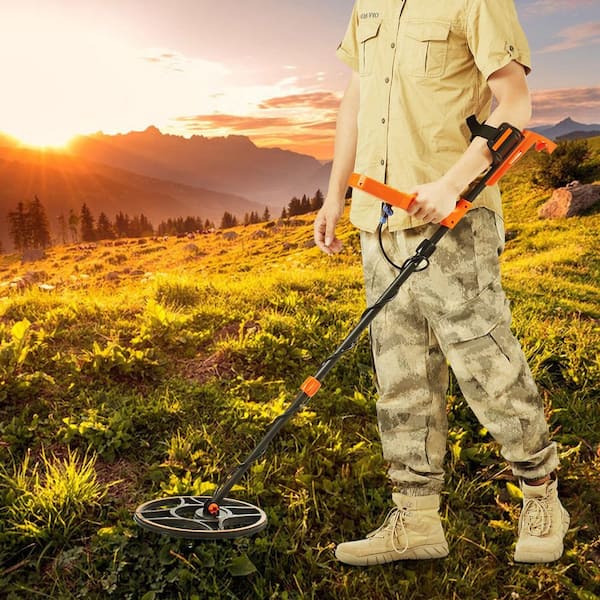 12 in. Coil, Waterproof Metal Detector, Professional Rechargeable Gold Detector, 39-50 in. Adjustable with LCD 7 Modes