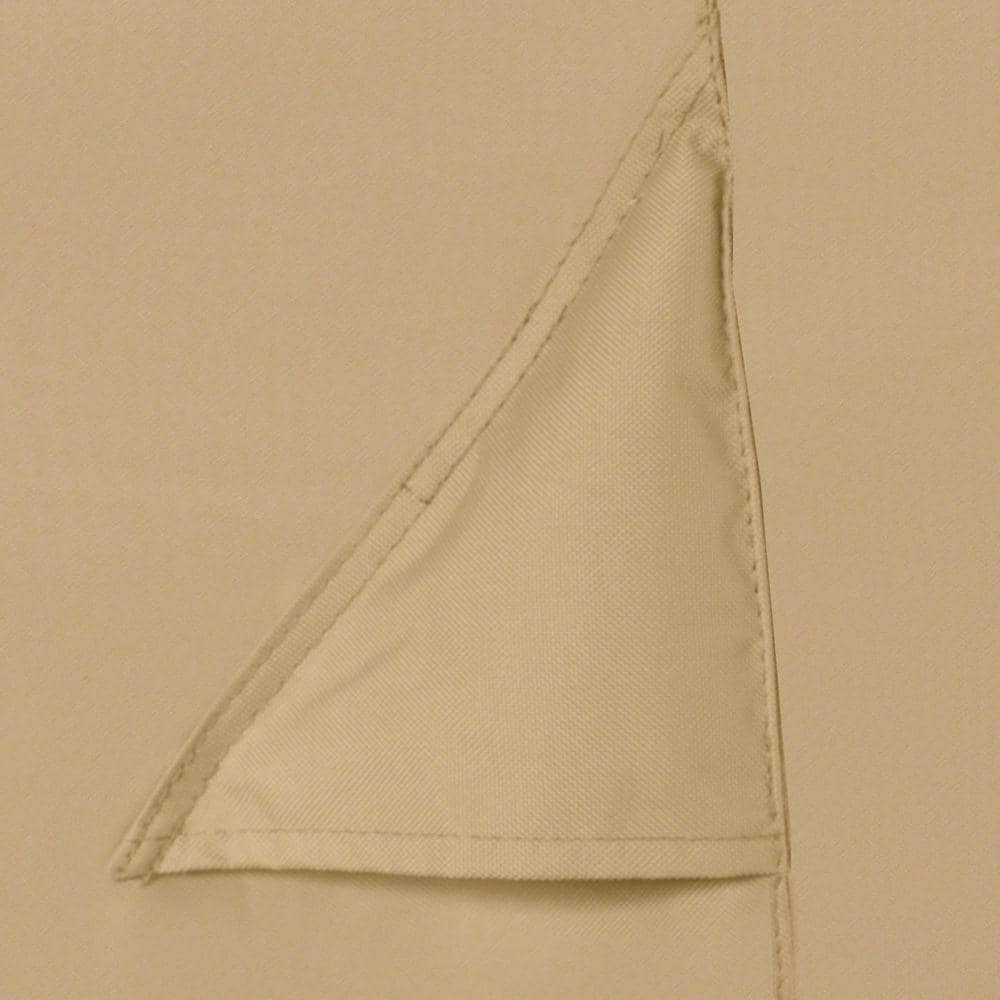 Beige All-Weather Rectangular Patio Table Cover with Air Vents