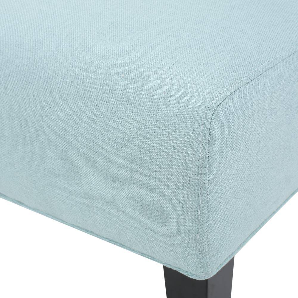 Light Blue and Matte Black Handcrafted Wood Slipper Chair Set