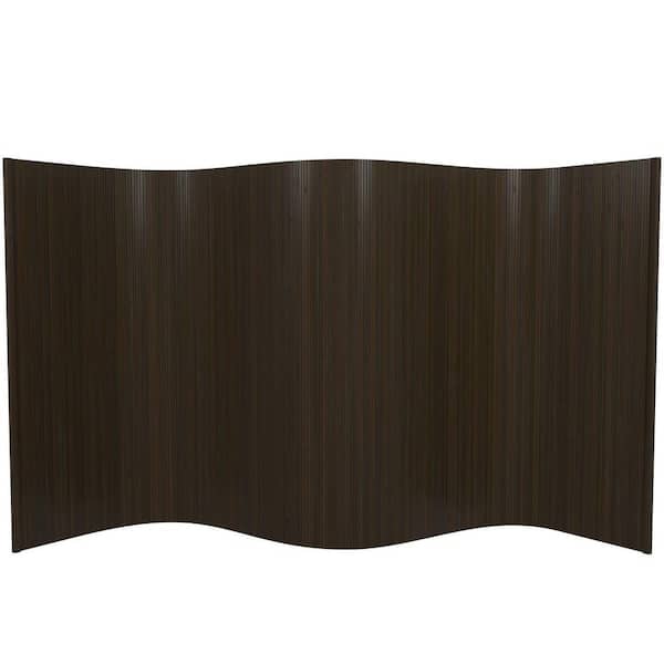 RED LANTERN Bamboo Wave 48 in. Dark Mocha 1-Panel Room Divider BF-4WAVE-DMOC