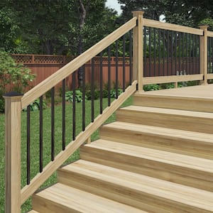 6 ft. Southern Yellow Pine Stair Rail Kit with Aluminum Square Balusters