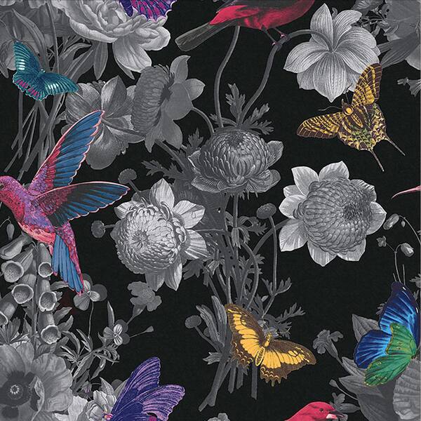 Graham & Brown Jardin Black Removable Wallpaper Sample