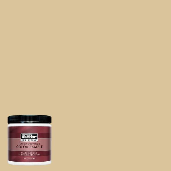 BEHR ULTRA 8 oz. #UL160-6 Straw Basket Matte Interior/Exterior Paint and Primer in One Sample