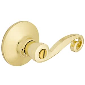 Polished Brass Ashtead Style Locking Bathroom Door Handles 64mm Lock Toilet SET 