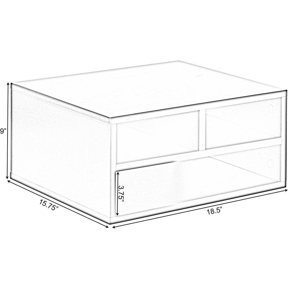 Black Wood Office Desktop Printer Stand with Storage Shelves