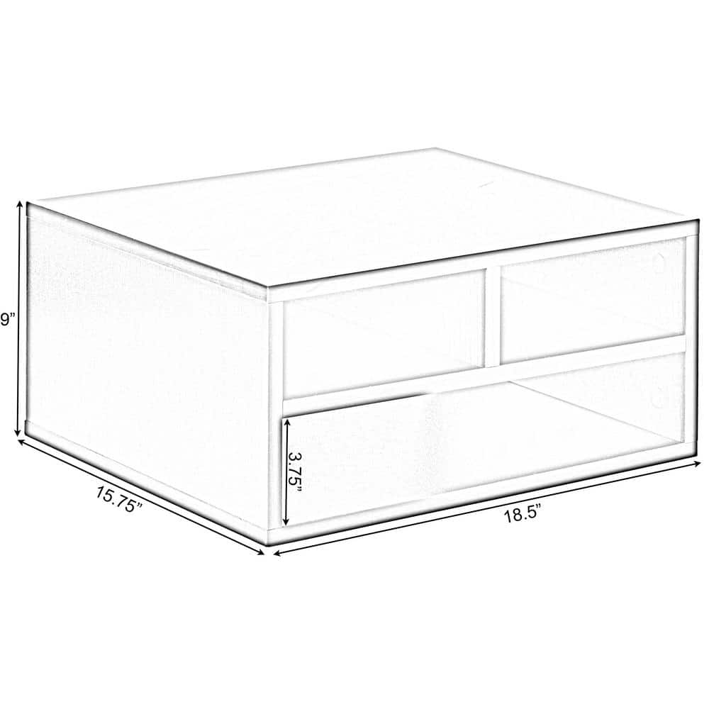 White Wood Compact Desktop Printer Stand with Storage