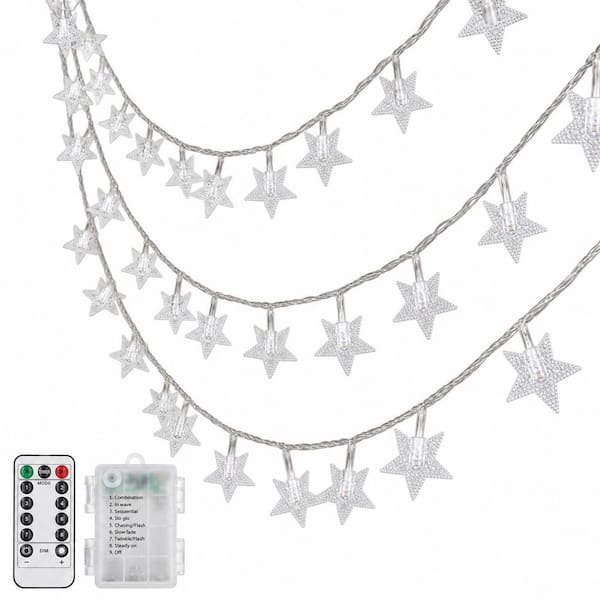 33 ft. Warm White 100 Integrated LED Strip Light Fixture Fairy with 8 Modes Battery Operated Indoor Outdoor Decor