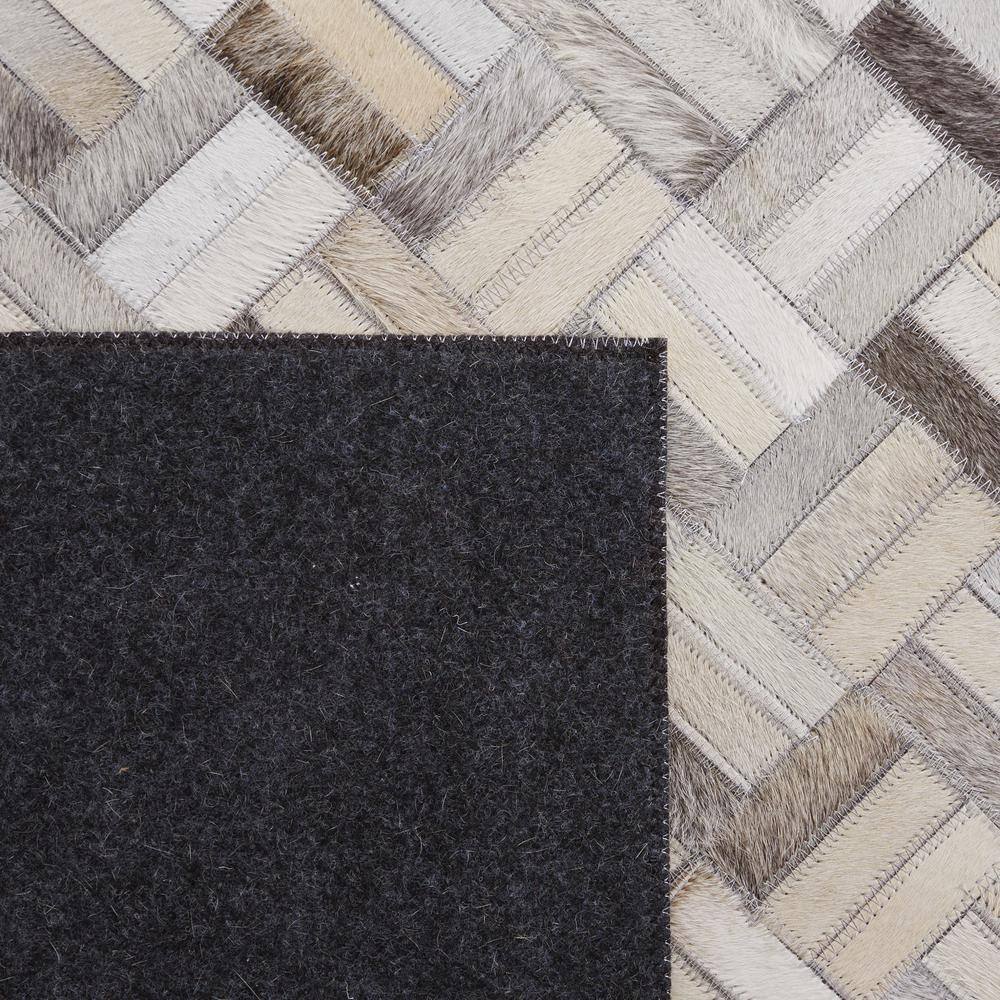 Handmade Black and Gray Cowhide Leather Area Rug