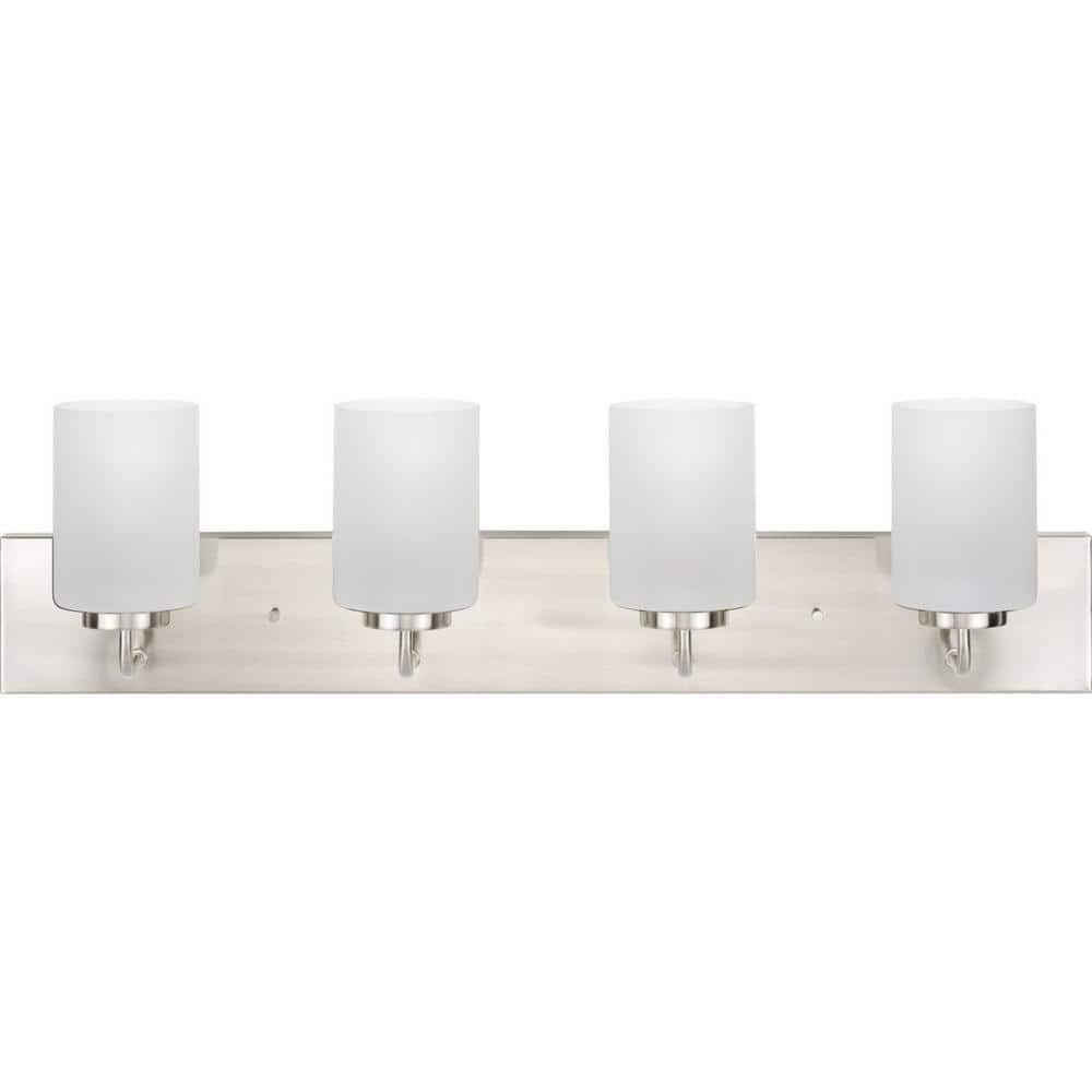 Merry Brushed Nickel 4-Light Etched Glass Bath Vanity