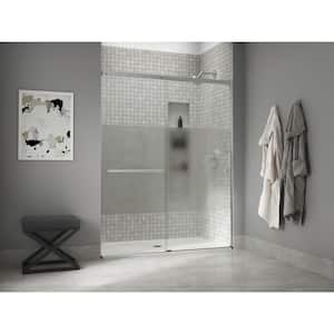 Elate Tall 56-60 in. W x 76 in. H Sliding Frameless Shower Door in Bright Silver with Crystal Clear Glass