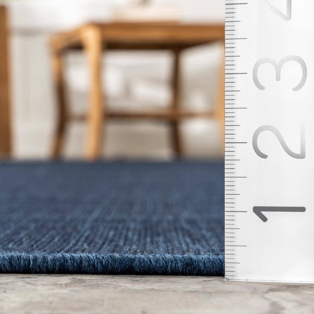 Navy Synthetic 5' x 8' Reversible Indoor/Outdoor Area Rug