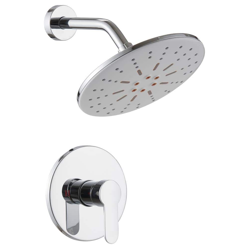 BWE 1Spray Pattern Shower Faucet Set GPM 2.5 GPM 9 in. Wall Mount