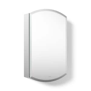 Archer 20 in. W x 31 in. H Single Door Mirrored Recessed Medicine Cabinet in Anodized Aluminum