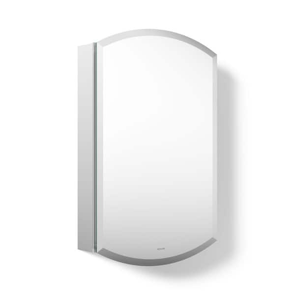 Archer 20 in. W x 31 in. H Single Door Mirrored Recessed Medicine Cabinet in Anodized Aluminum