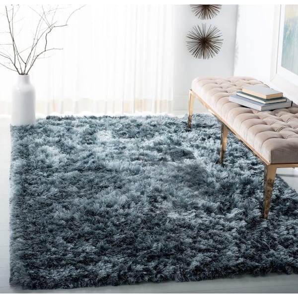Ocean Shag Slate 8 ft. x 10 ft. Solid Area Rug